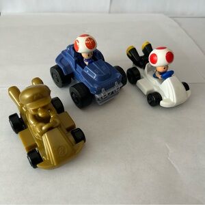 2 /$30 ⭐️ McDonald’s 2024 Mario Kart 8 Deluxe Toys Set of 3 Gold Mario & 2x Toad